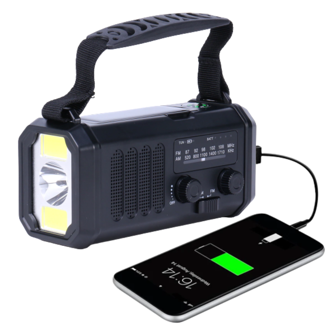 Nödradio - 10,000mAh inbyggd Powerbank